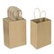 50 Pieces 5.25x3.25x8.25 Inch Small Gift Bags with Handles Bulk, Kraft Birthday Party Favors Grocery Retail Shopping Business Goody Bags, Craft Plain Natural Paper Bags Cub Sacks (Brown 50 Count)